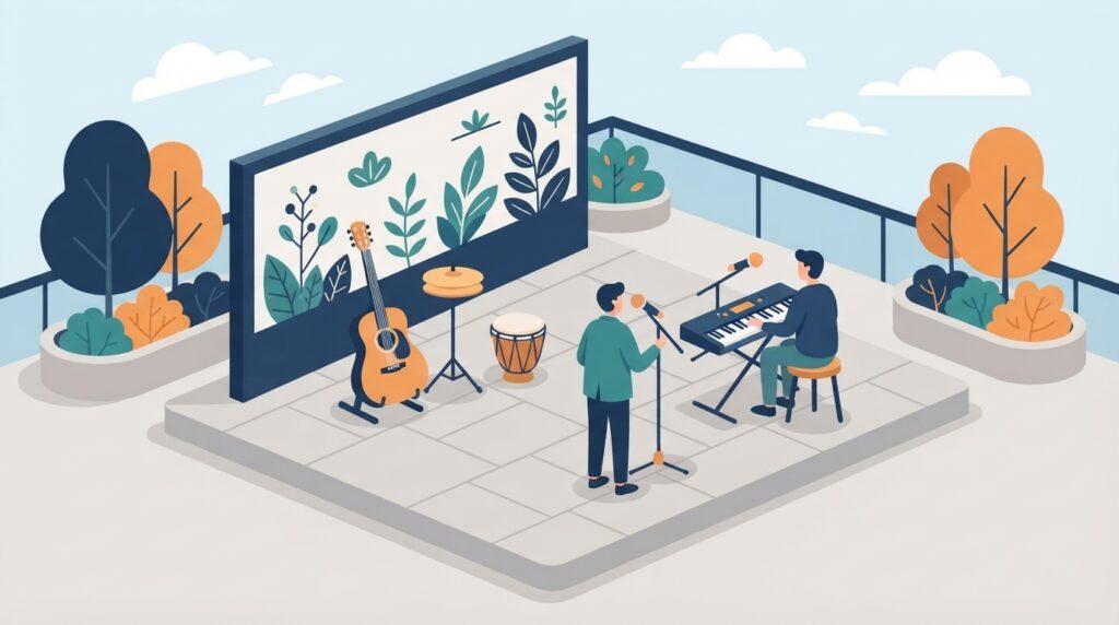 原宿の音楽イベントでウイスキーを楽しむ特別企画がスタートのイメージイラスト